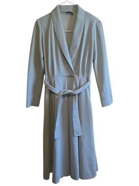 Vintage 1970s Kiva Ltd. Tiffany Blue Belted Wool-Blend Coat